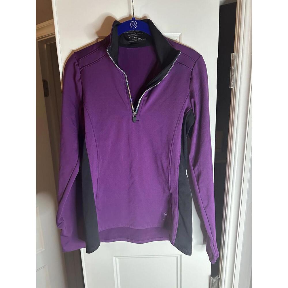 Snow Angel Zip Up Pull Over Dark Purple And Black Size Small